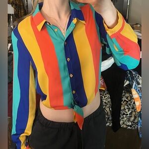 Forever 21 Button Down Crop Top